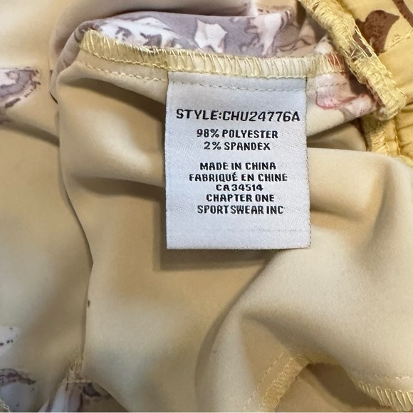 JULES & LEOPOLD yellow floral elastic drawstring paper bag waist ankle pants XL - Picture 4 of 5